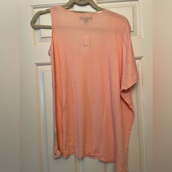 Peach Asymmetrical Top NWT coral color - Picture 5 of 5
